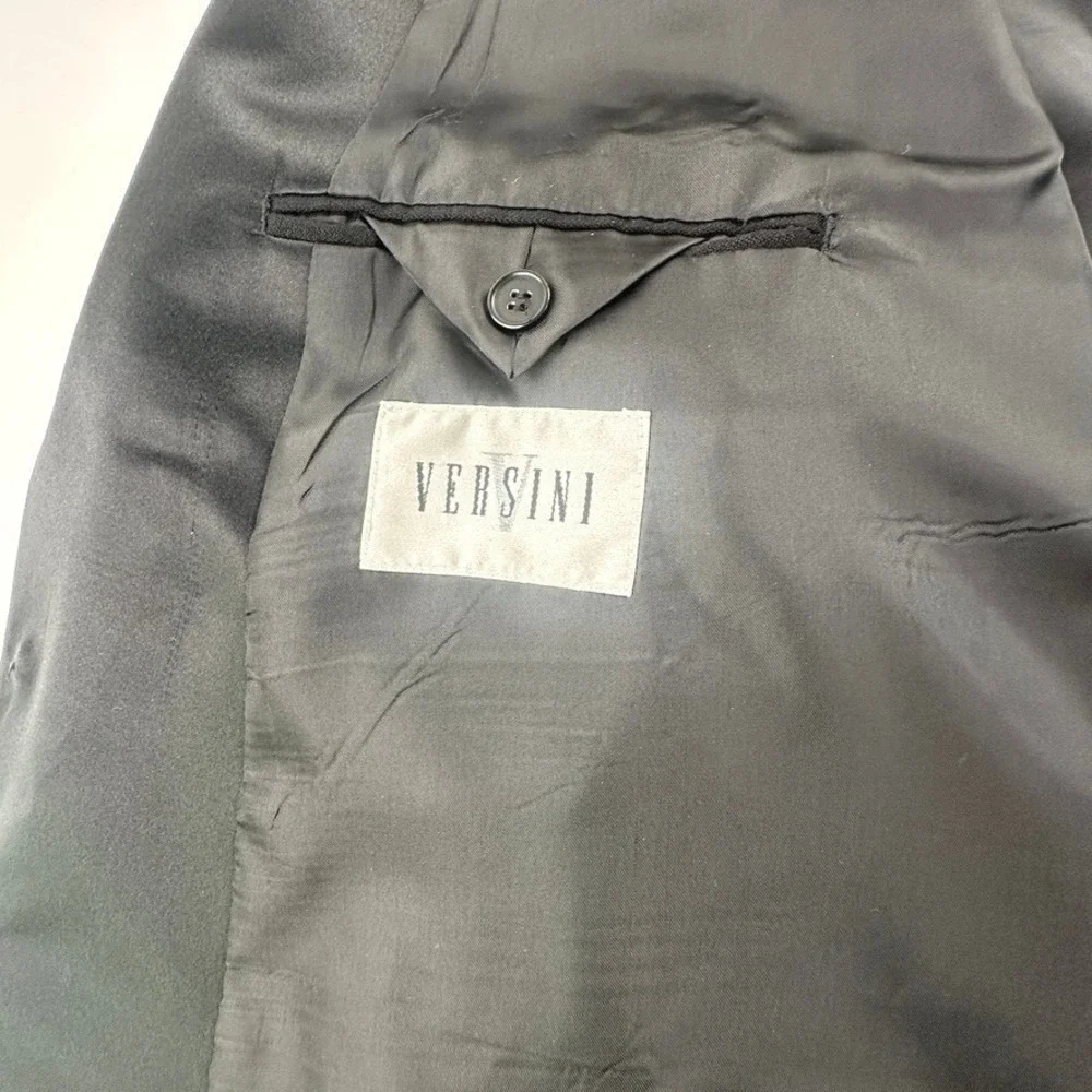 Versini Mens‎ Tuxedo 52L Jacket Black Wool 2 Piece Blazer Pants 53 x 24 Short
